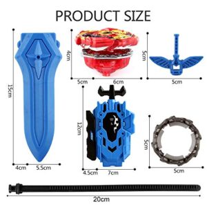 NPhome-158-6T-Bay Burst Metal Master Fusion Grip Gyro, 4X High Performance Tops Attack Set with Launcher