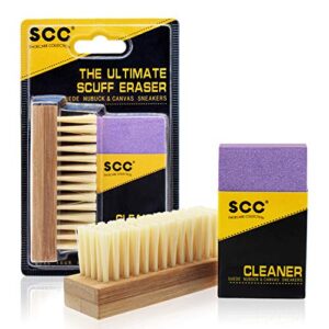 professional suede shoe cleaner kit. suede brush & suede eraser for shoes & boots. new suede & nubuck cleaning essential kit for napped leather coats, jackets, furniture, seats, gloves & sneakers.