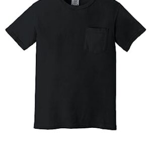 Comfort Colors Men's Adult Short Sleeve Pocket Tee, Style 6030 (Medium, Black)