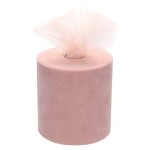 tulle roll 6inchx200yards(600ft)tulle ribbon tulle fabric table skirt wedding decorations gift wrapping (peach)