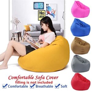 Soft Bean Bag Chairs for Kids and Adults, Lazy Lounge Storage Bean Bag Chair Cover Unfilled Sofa Beanbags Stuffed Animal Storage Indoor Outdoor (Navy - B, 23.6x25.6inch)