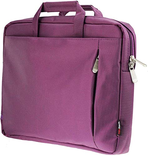 Navitech Purple Premium Messenger/Carry Bag - Compatible with The Alienware AREA-51M Gaming 17.3 Inch Laptop