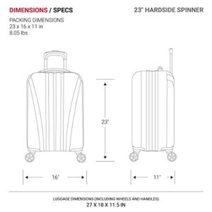 SwissGear 7585 Hardside Expandable Luggage with Spinner Wheels, Silver, Checked-Medium 23-Inch