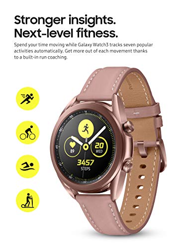 SAMSUNG Galaxy Watch 3 (41mm, GPS, Bluetooth) Smart Watch with Advanced Health Monitoring, Fitness Tracking, and Long Lasting Battery - Mystic Bronze (US Version)