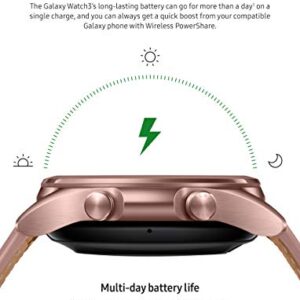 SAMSUNG Galaxy Watch 3 (41mm, GPS, Bluetooth) Smart Watch with Advanced Health Monitoring, Fitness Tracking, and Long Lasting Battery - Mystic Bronze (US Version)