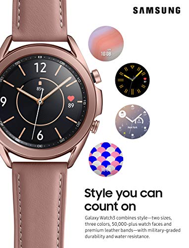 SAMSUNG Galaxy Watch 3 (41mm, GPS, Bluetooth) Smart Watch with Advanced Health Monitoring, Fitness Tracking, and Long Lasting Battery - Mystic Bronze (US Version)