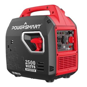 powersmart 2500 watt portable gas inverter generator, super quiet for camping, tailgating, home emergency use, (ps5020w)