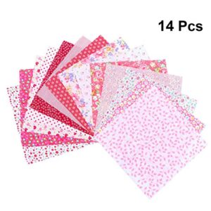 EXCEART Scraps Cotton Quilt Sewing Material Squares Floral Prints Patterns Sewing 14pcs Quilting Quilting Fabric Fabric