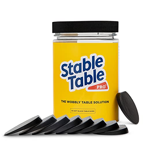 Stable Table - Black Restaurant Table Leg 30 Shim Wedges Premium Furniture Levelers Restaurant Table Shims, Home Improvement DIY Levelers - Rubber Type Texture, Firm, Non-Slip, Doors, Tables and More