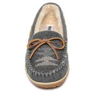 Minnetonka Womens Tilia Moccasin, Grey, Size 8