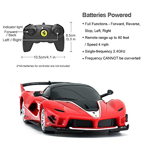 RASTAR Ferrari Toy Car 1/24 Ferrari FXX K EVO Remote Control Car for Kid Boys Adults - RED