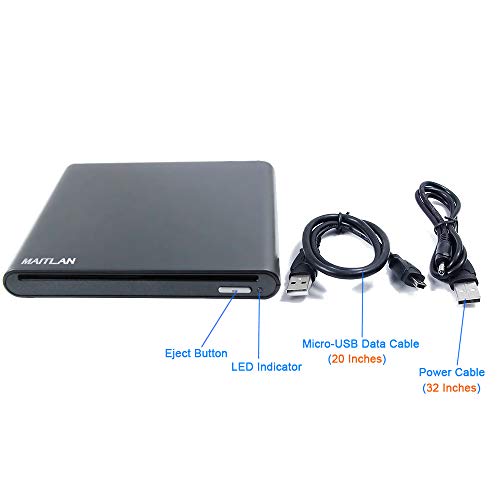 Slot USB 3.0 External 3D Blu-ray DVD Disc Players, for Alienware M15 R2 M17 15 17 R5 Aurora R8 R9 Area 51 M 51M Gaming Laptop X51 Desktop PC, 8X DVD+-R/RW DL 24X CD-R Burner, Portable Optical Drive