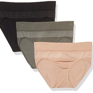 Warner's womens Blissful Benefits By Warner's Seamless Pany 3 Pack Hipster Panties, Stone/Toasted Almond/Black, Large US