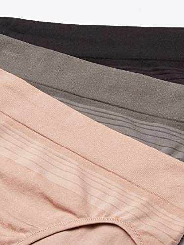 Warner's womens Blissful Benefits By Warner's Seamless Pany 3 Pack Hipster Panties, Stone/Toasted Almond/Black, Large US