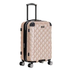 kenneth cole reaction diamond tower collection lightweight hardside expandable 8-wheel spinner travel luggage, rose champagne, 20-inch carry on