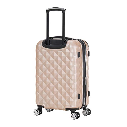 Kenneth Cole Reaction Diamond Tower Collection Lightweight Hardside Expandable 8-Wheel Spinner Travel Luggage, Rose Champagne, 20-Inch Carry On