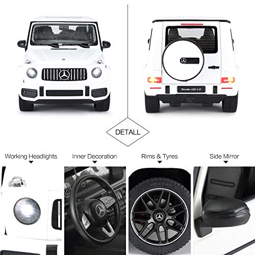 RASTAR Off-Road Remote Control Car, 1:14 Mercedes-AMG G63 R/C Off-Roader Toy Car, Doors Open/Working Lights - White/2.4Ghz