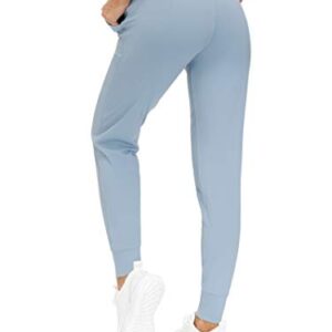 THE GYM PEOPLE Women's Joggers Pants Lightweight Athletic Leggings Tapered Lounge Pants for Workout, Yoga, Running (Medium, Denim Blue)