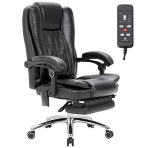 mellcom massage office chair with vibration and kneading, ergonomic computer chair with lumbar support high back, executive 3d massage chair for office study, black