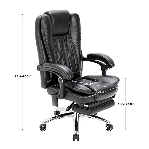 MELLCOM Massage Office Chair with Vibration and Kneading, Ergonomic Computer Chair with Lumbar Support High Back, Executive 3D Massage Chair for Office Study, Black