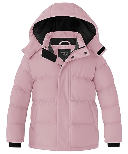 ZSHOW Girl's Winter Snow Jacket Warm Waterproof Lightweight Puffer Coat Parka(Pink,14-16)