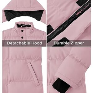 ZSHOW Girl's Winter Snow Jacket Warm Waterproof Lightweight Puffer Coat Parka(Pink,14-16)