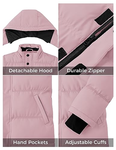 ZSHOW Girl's Winter Snow Jacket Warm Waterproof Lightweight Puffer Coat Parka(Pink,14-16)