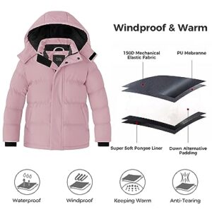 ZSHOW Girl's Winter Snow Jacket Warm Waterproof Lightweight Puffer Coat Parka(Pink,14-16)