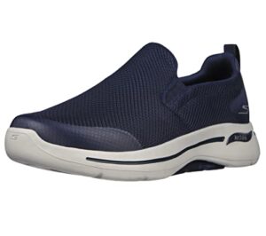 skechers men's gowalk arch fit-athletic slip-on casual loafer walking shoe sneaker, navy/grey, 9
