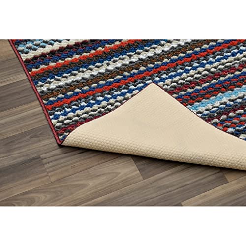 Garland Rug Carnival Stripe 9 Ft. x 12 Ft. Earth Tone Area Rug