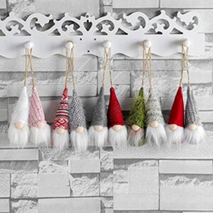 Christmas Tree Hanging Gnomes Ornaments Set of 10, Swedish Handmade Plush Gnomes Santa Elf Hanging Home Decorations Holiday Decor