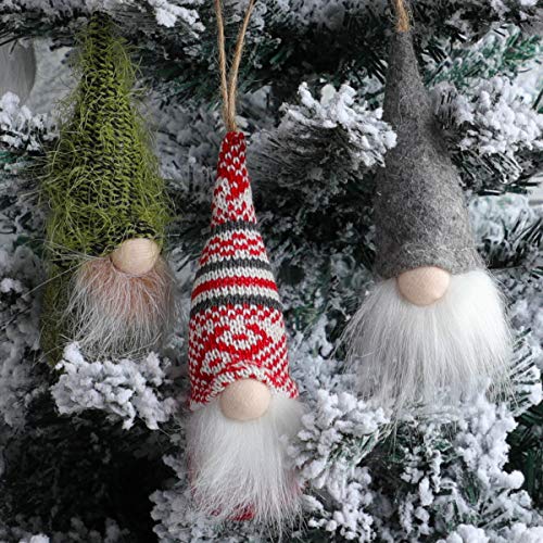 Christmas Tree Hanging Gnomes Ornaments Set of 10, Swedish Handmade Plush Gnomes Santa Elf Hanging Home Decorations Holiday Decor