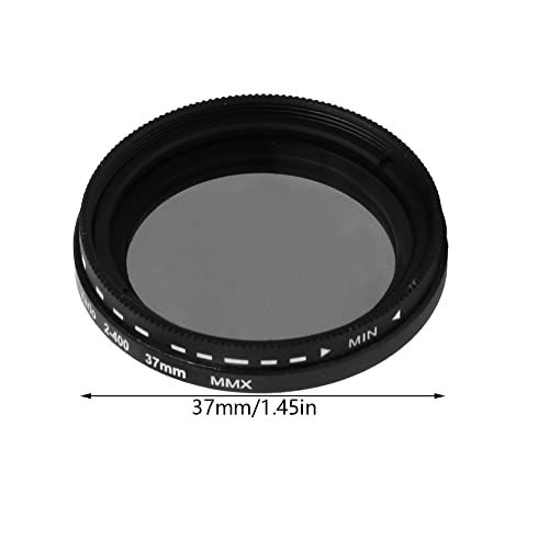 Phone Camera Lens, 37mm Clip-on ND 2-400 Cell Phone Lens Adjustable Density Filter with Phone Clip for iPhone for Samsung Android Smartphones