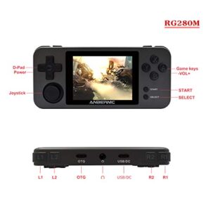 RG280M Handheld Game Console , Retro Game Console OpenDingux Tony System , Free with 32G TF Card Built-in 2500 Classic Game Console 2.8 Inch IPS Screen Portable Video Game Console - Black