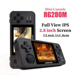 RG280M Handheld Game Console , Retro Game Console OpenDingux Tony System , Free with 32G TF Card Built-in 2500 Classic Game Console 2.8 Inch IPS Screen Portable Video Game Console - Black