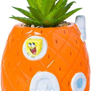 Silver Buffalo Nickelodeon's SpongeBob's Pineapple House Decorative Artificial Faux Greenery Plant in Ceramic