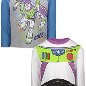 Disney Pixar Toy Story Buzz Lightyear Toddler Boys 2 Pack Graphic T-Shirts Grey/White 3T