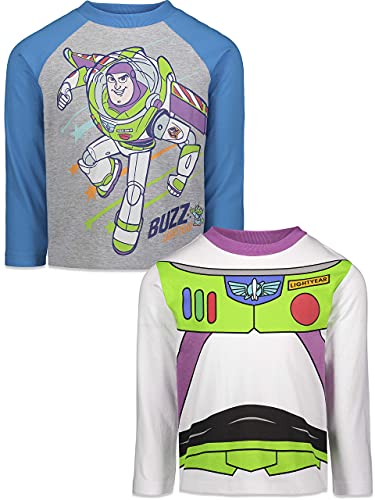 Disney Pixar Toy Story Buzz Lightyear Toddler Boys 2 Pack Graphic T-Shirts Grey/White 3T