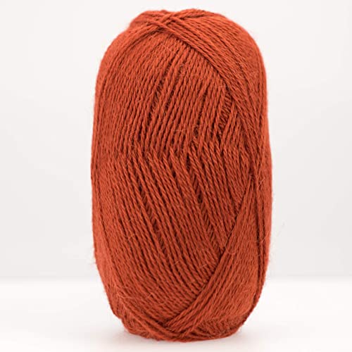 (3 Small Gorgeous Skeins) Alpaca Yarn Blend Umayo [657 Yards Total] Rust, 2 Fingering