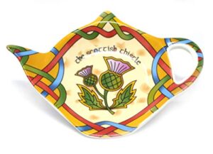 royal tara scottish tea pot shape teabag holder new bone china with scottland thistle width -5.90 inch