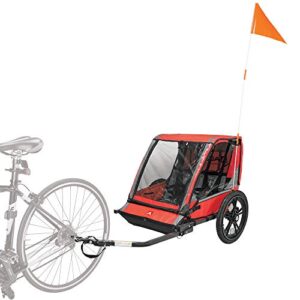allen sports hi-viz 2-child bicycle trailer, model et2-r, red