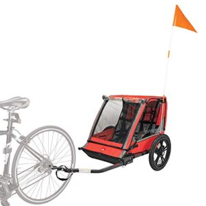 Allen Sports Hi-Viz 2-Child Bicycle Trailer, Model ET2-R, Red