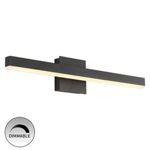 Joossnwell LED Bathroom Vanity Light Fixtures Dimmable 24" Inch Modern Matte Black Bath Vanity Lights for Mirror Lighting Wall Mount Sconces Lamps 16W 3000K Warm White