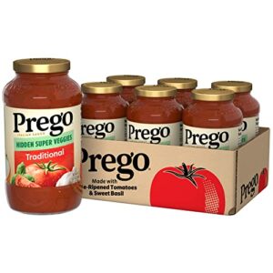 prego hidden super veggies traditional pasta sauce, 24 oz jar (case of 6)
