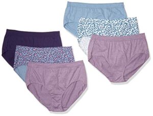 just my size women's plus size cool comfort ultra soft brief 6-pack, assorted, 10