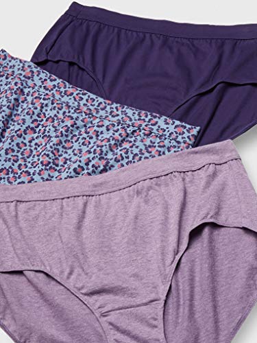 Just My Size Women's Plus Size Cool Comfort Ultra Soft Brief 6-Pack, Assorted, 10