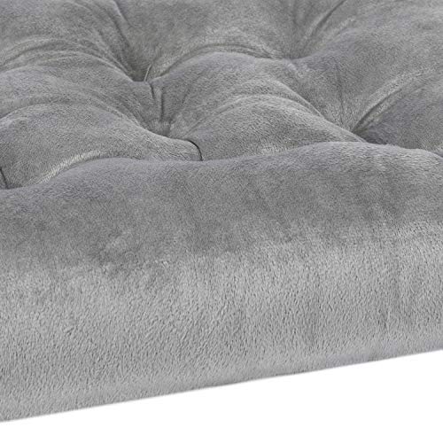 WONDER MIRACLE 4 Pack Seat Cushion/Chair Cushion Pads for Dining Chairs, Office Chair, Car, Floor, Outdoor, Patio，Machine Wash & Dryer Friendly (Flannel 16"×16", Grey)