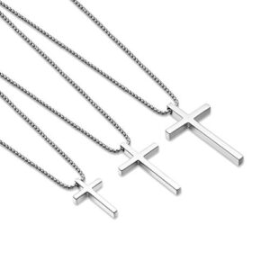 Ursteel Silver Cross Necklace for Women, Gold Plated Cross Chain Stainless Steel Cross Pendant for Women Teenage Girls 20 Inch Cross Necklace for Men Boyfriend