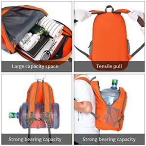 FENGDONG 35L Lightweight Foldable Waterproof Packable Travel Hiking Backpack Daypack for men women Orange