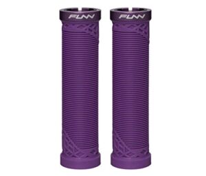 funn hilt mountain bike handlebar grips with single lock on clamp, lightweight and ergonomic bicycle handlebar grips with 22 mm inner diameter, unique patterned bicycle grips for mtb/bmx (purple)